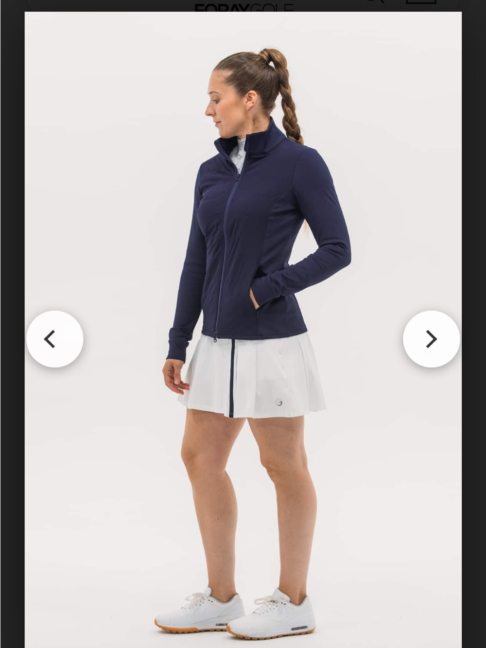 Women's Navy Performance Zip-Front Blazer Jacket